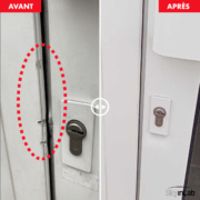 Réparation d'une porte de magasin en alu