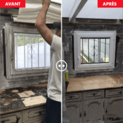 Laquage d'une fenêtre après incendie