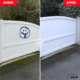 Remise à neuf, laquage d'un portail PVC blanc après vandalisme