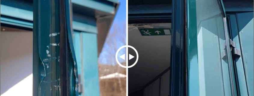 Réparation et laquage d'une porte ALU