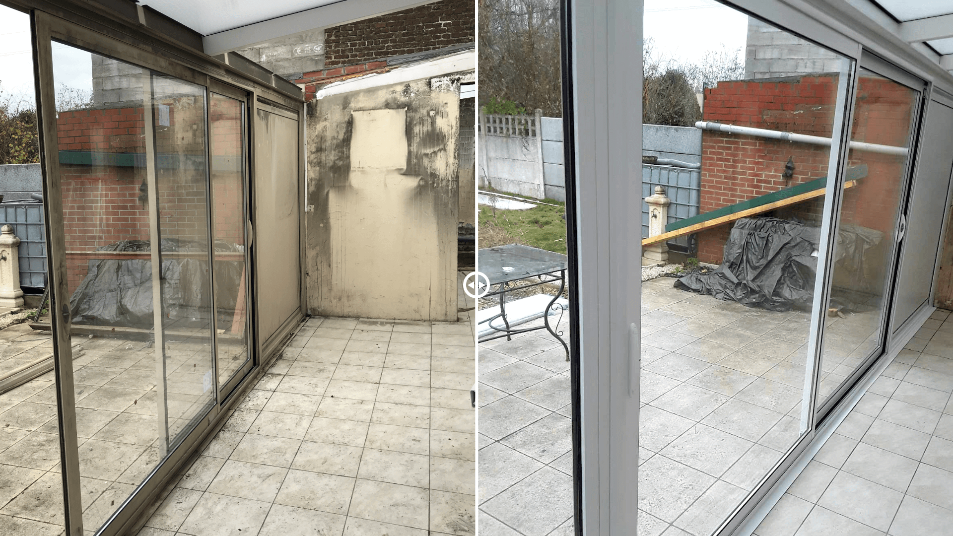 Remise en état à l'identique après incendie de menuiserie alu acier pvc