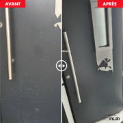 Remise en état d'une porte d'entrée en aluminium endommagée