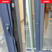 Réparation d'un double porte d'accès à un immeuble suite à effraction