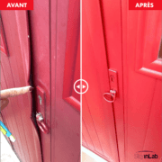 Réparation d'un porte métallique après effraction